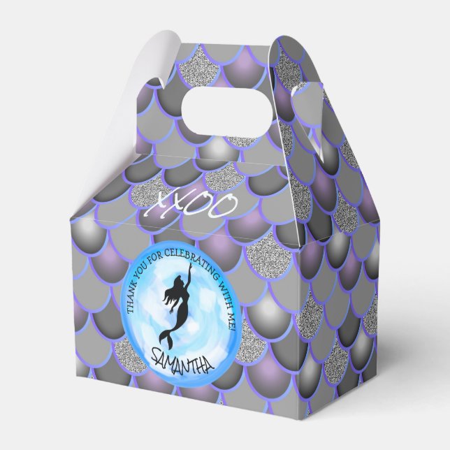 Mermaid Sea Black Gray Scales Vielen Dank für Ihre Geschenkschachtel (Vorderseite)