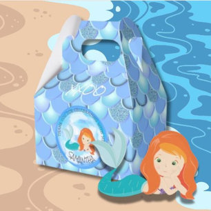Mermaid Sea Blue Scales Vielen Dank für Ihre Unter Geschenkschachtel