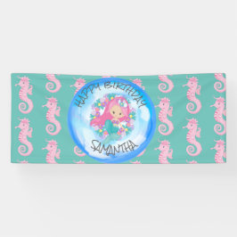 Mermaid Sea Blue Seepferd Banner