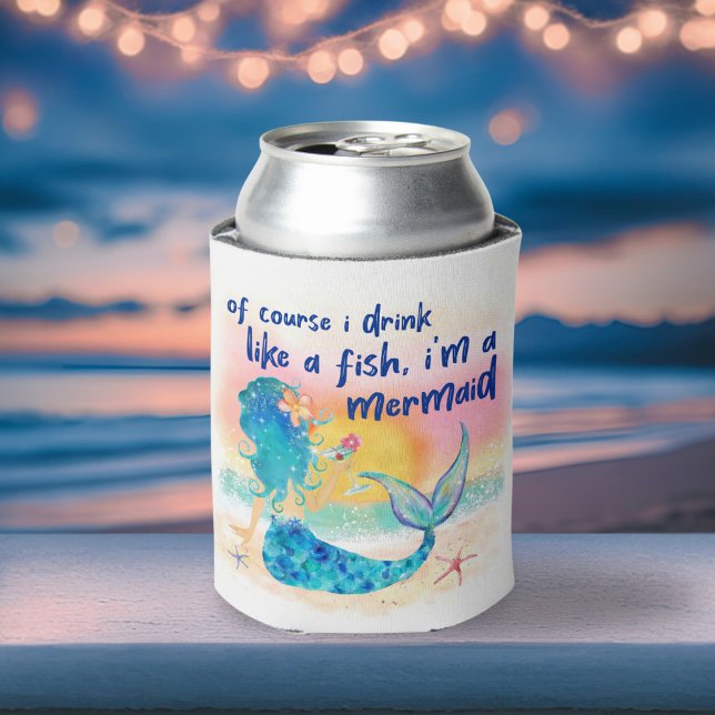 Mermaid Sea | Drink wie Fisch Tropical Beach Dosenkühler (Von Creator hochgeladen)