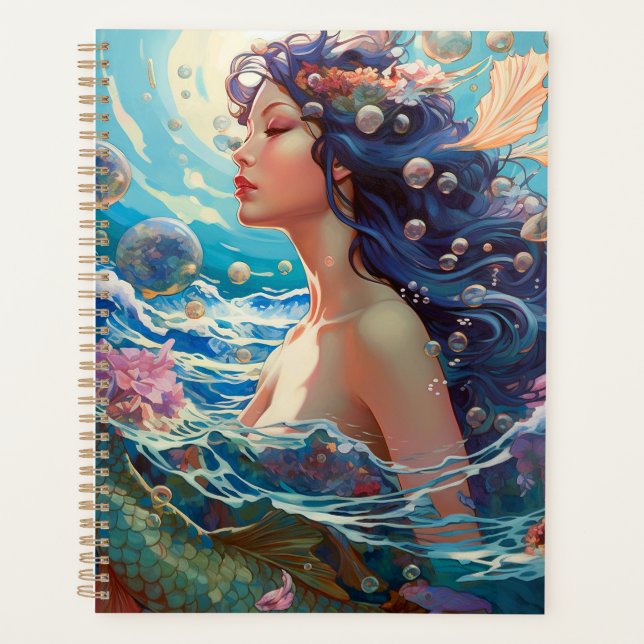 Mermaid Sea Goddess Fantasy Art Planer (Vorderseite)