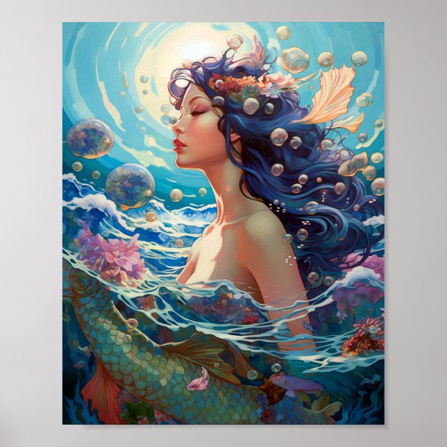 Mermaid Sea Goddess Fantasy Art Poster (Vorne)