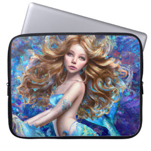 Mermaid Sea Goddess Nymph Siren Under Water Art Laptopschutzhülle