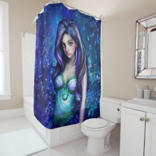 Mermaid Sea Goddess Nymph Siren Unterwasser Art Duschvorhang