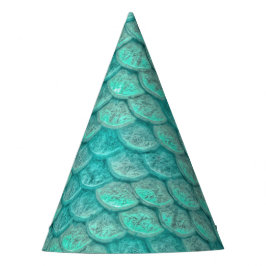 Mermaid Sea Green Scales Papier Hut Partyhütchen