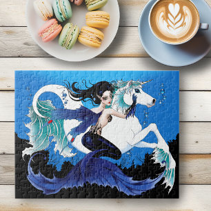 Mermaid Sea Horse Fairy Blue Puzzle