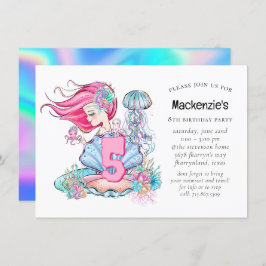 Mermaid Sea Life | Geburtstagspartei mit individue Einladung