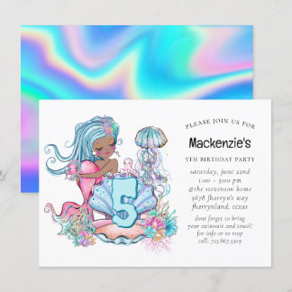 Mermaid Sea Life | Geburtstagspartei mit individue Einladung