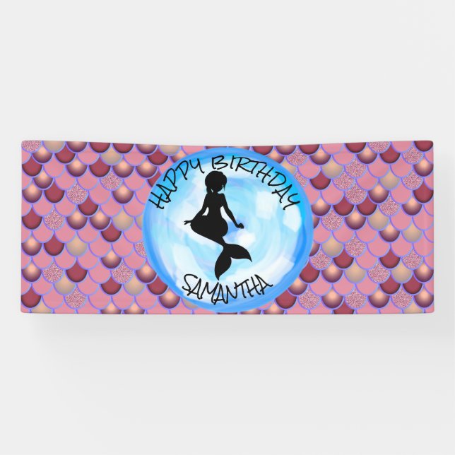 Mermaid Sea Lila Pink Scales Banner (Horizontal)