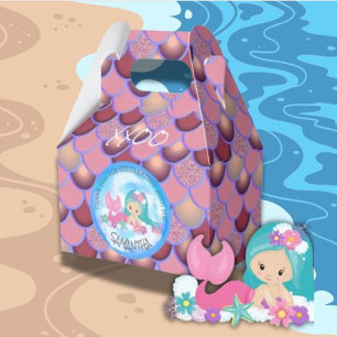 Mermaid Sea Lila Pink Scales Vielen Dank für Ihre  Geschenkschachtel