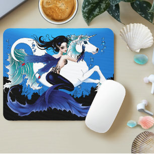 Mermaid Sea Pferd Fairy Blue Mousepad