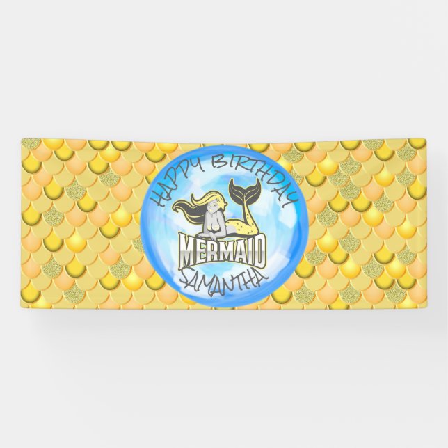 Mermaid Sea Yellow Scales Banner (Horizontal)