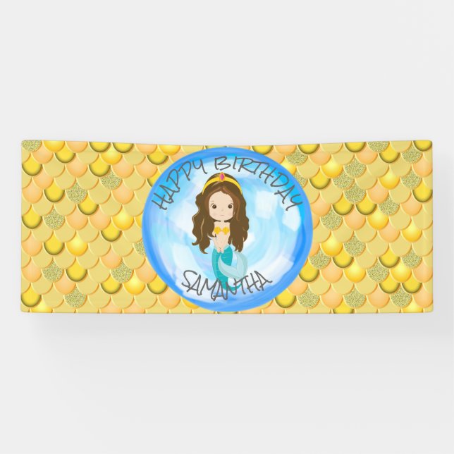 Mermaid Sea Yellow Scales Banner (Horizontal)