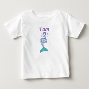 Mermaid Second Birthday Baby T-shirt