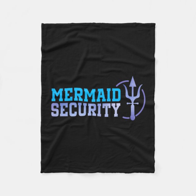 Mermaid Security Halloween Costume Dad Men Boy  Fleecedecke (Vorderseite)