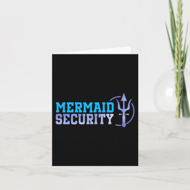Mermaid Security Halloween Costume Dad Men Boy  Karte (Vorderseite)
