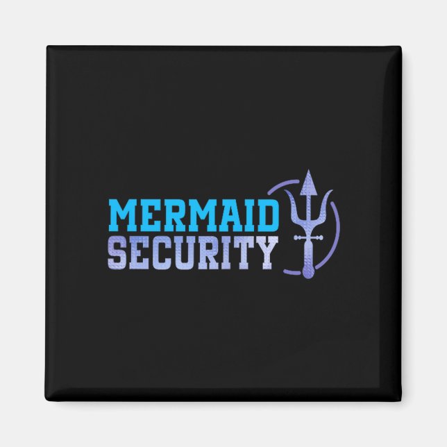 Mermaid Security Halloween Costume Dad Men Boy  Magnet (Vorne)