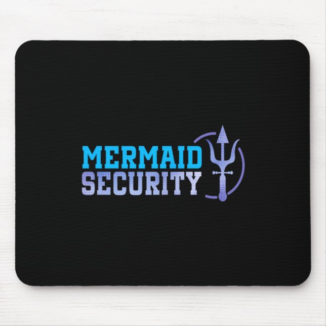 Mermaid Security Halloween Costume Dad Men Boy  Mousepad (Vorne)