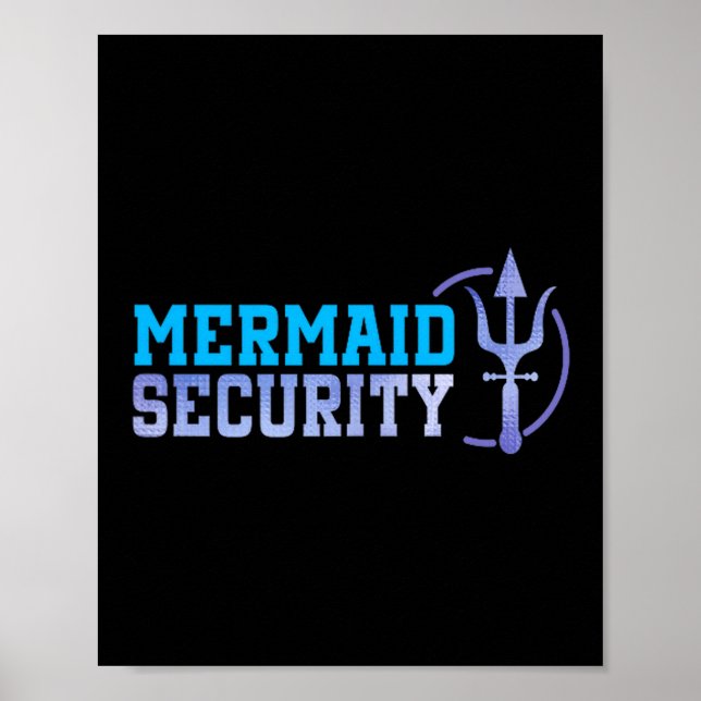 Mermaid Security Halloween Costume Dad Men Boy  Poster (Vorne)