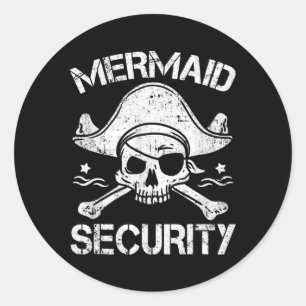 Mermaid Security Pirate Matching Family Party Vate Runder Aufkleber
