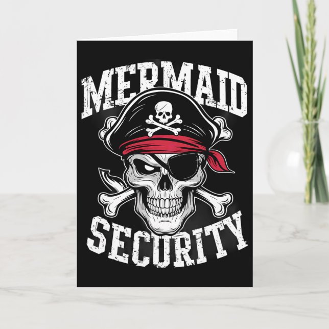 Mermaid Security Pirate Vater Brother Halloween Karte (Vorderseite)
