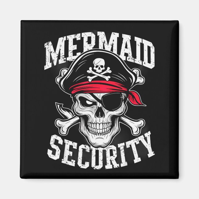 Mermaid Security Rate Dad Brother Halloween  Magnet (Vorne)