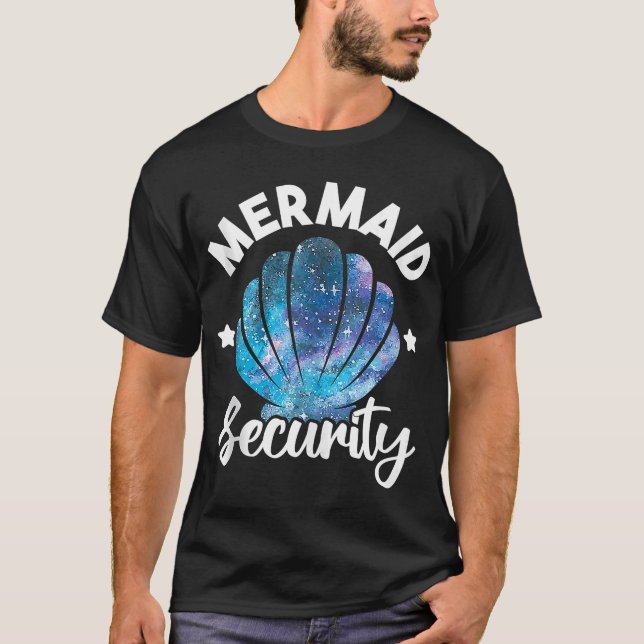 Mermaid Security Seashell Mermaid Squad Birthday P T-Shirt (Vorderseite)