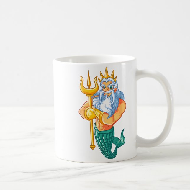 Mermaid Security Shirt _ Funny Merman Swimming Gif Kaffeetasse (Rechts)