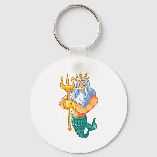 Mermaid Security Shirt _ Funny Merman Swimming Gif Schlüsselanhänger (Vorderseite)