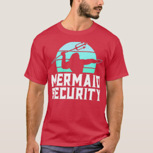 Mermaid Security Shirt Mens Boys Schwimmer Vater M