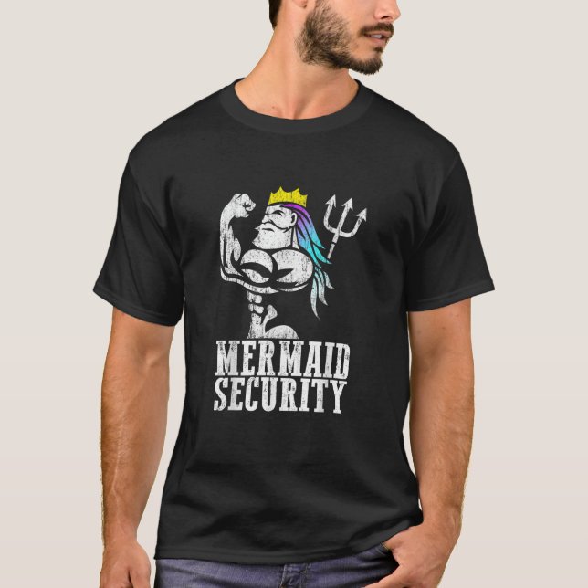 Mermaid Security Strong Merdad New Mer Vater T-Shirt (Vorderseite)