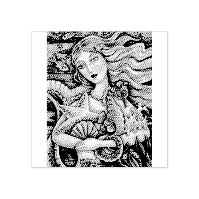 MERMAID, SEEPFERD, FANTASY RUBBER BRIEFMARKE GUMMISTEMPEL (Prägung)