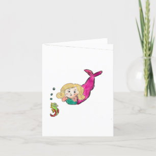 Mermaid Seepferd Feiertagskarte