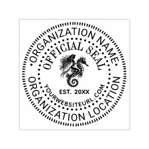 Mermaid Seepferd Offiziell Siegel Name Loc URL Est Permastempel