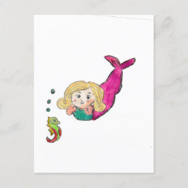 Mermaid Seepferd Postkarte