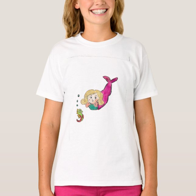 Mermaid Seepferd T-Shirt (Vorderseite)