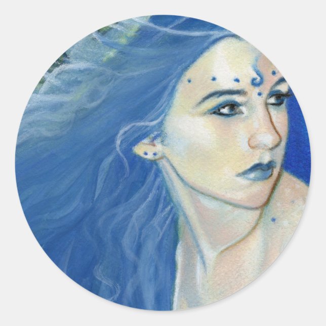 Mermaid Shades of Blue Sticker (Vorderseite)