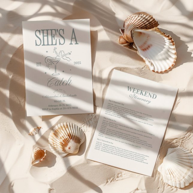 Mermaid Shes a Catch Celebration Einladung (Von Creator hochgeladen)