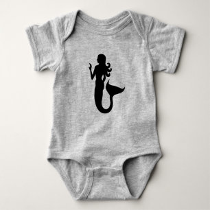 Mermaid-Silhouette Baby Strampler