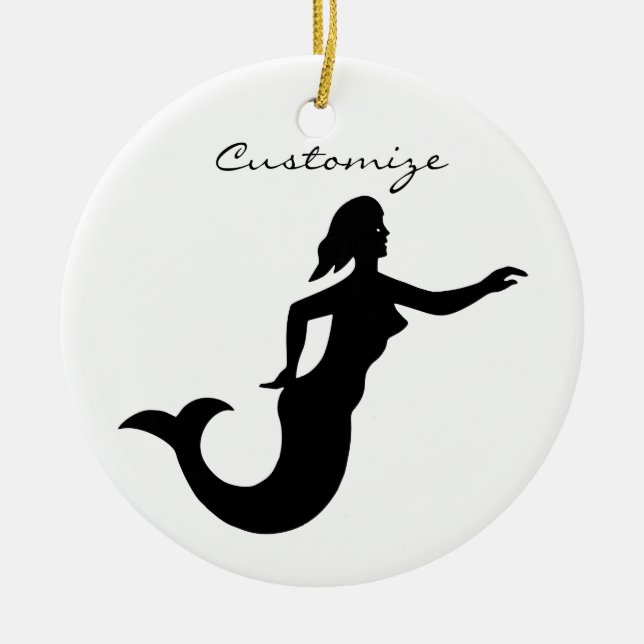 Mermaid Silhouette Thunder_Cove Keramik Ornament (Vorne)