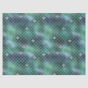 Mermaid Silver Aquamarin Ocean Glitz Seidenpapier