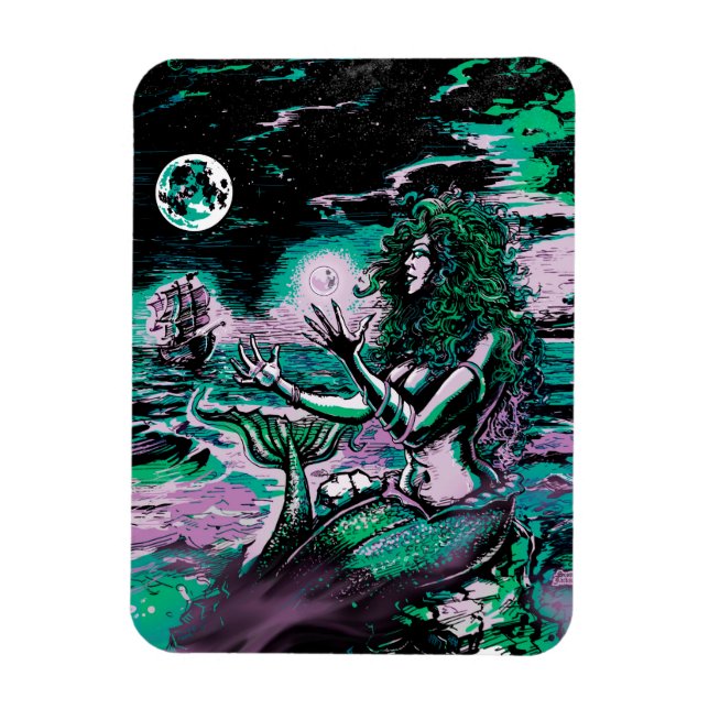 Mermaid Siren Atlantis Pearl Magnet (Vertikal)