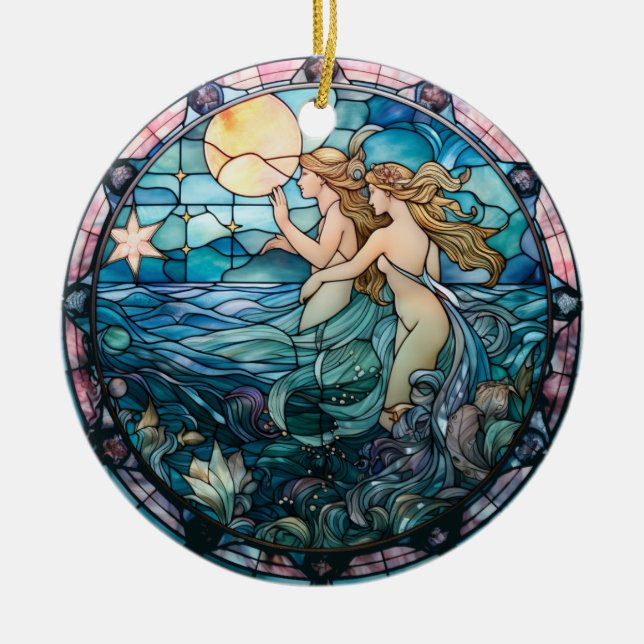 Mermaid Sisters Keramik Ornament (Vorne)