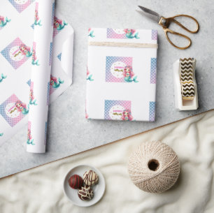 Mermaid-Skalen Muster Geburtstagspartei Geschenkpapier