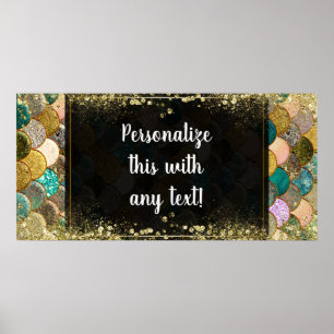 Mermaid skaliert Multi Color Glitzer Party-Banner Poster