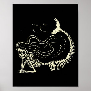 Mermaid Skeleton Halloween Kostüme Frauen Mädchen Poster