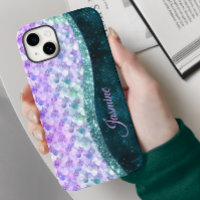 Mermaid skin aquamarin silber Imitate Glitzer mono