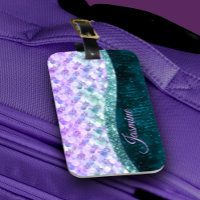 Mermaid skin aquamarin silber Imitate Glitzer mono