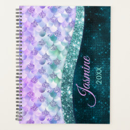 Mermaid skin aquamarin silber Imitate Glitzer mono Planer