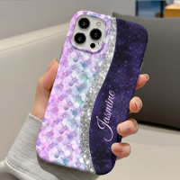 Mermaid skin lila silber Imitate Glitzer monogramm